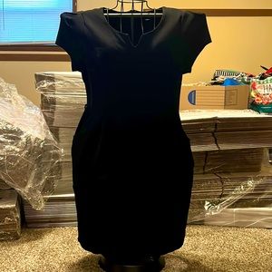 Black Wiggle Sweetheart Dress with Pockets 1X Vintage Classic